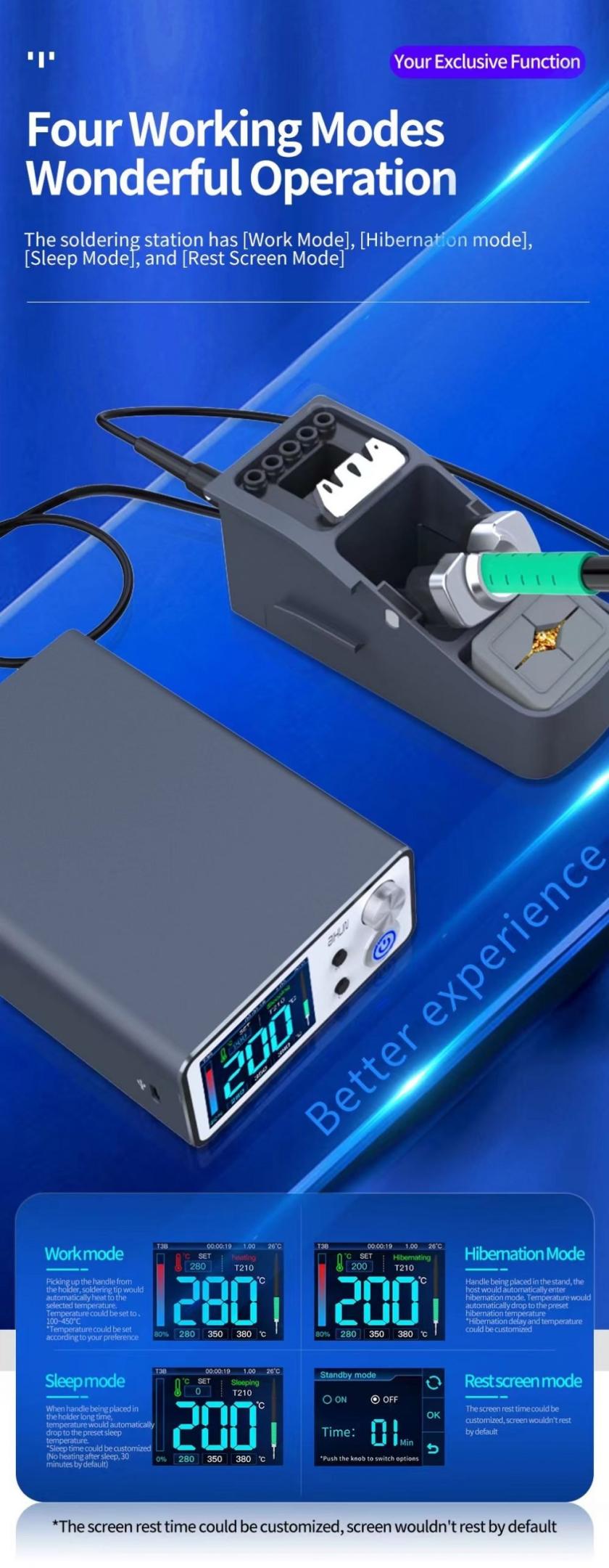 AIXUN T3B Intelligent Soldering Station With T210 115 Handle Welding