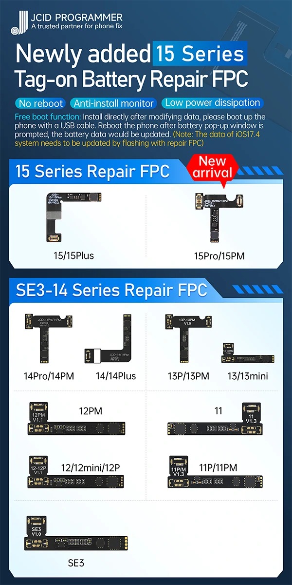 JCID RB Battery Repair Flex Cable Tag On CME Distribution Sdn Bhd